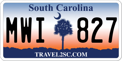 SC license plate MWI827