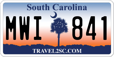 SC license plate MWI841