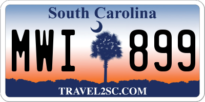 SC license plate MWI899