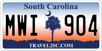 SC license plate MWI904