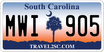 SC license plate MWI905