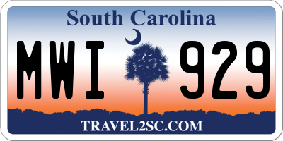 SC license plate MWI929