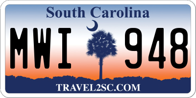 SC license plate MWI948