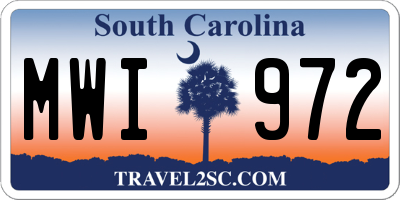 SC license plate MWI972