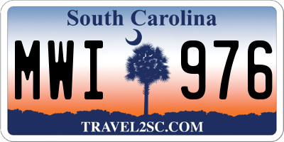 SC license plate MWI976