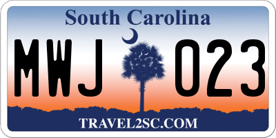 SC license plate MWJ023