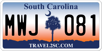 SC license plate MWJ081