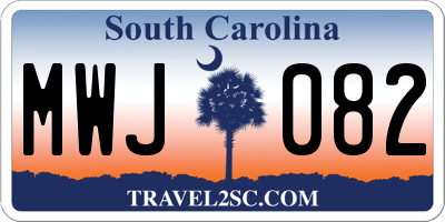 SC license plate MWJ082
