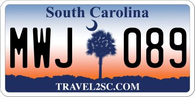 SC license plate MWJ089