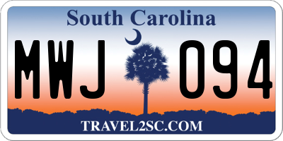 SC license plate MWJ094