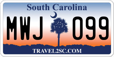 SC license plate MWJ099