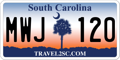 SC license plate MWJ120