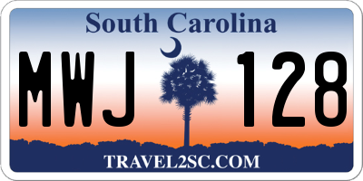 SC license plate MWJ128