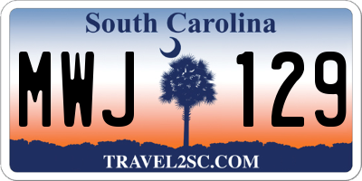SC license plate MWJ129