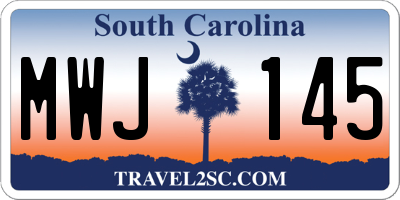 SC license plate MWJ145