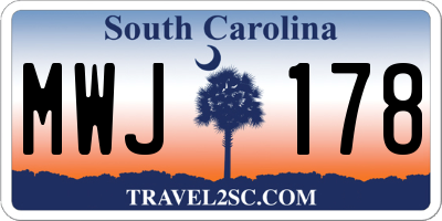 SC license plate MWJ178