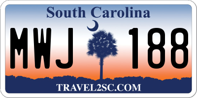 SC license plate MWJ188