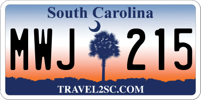 SC license plate MWJ215