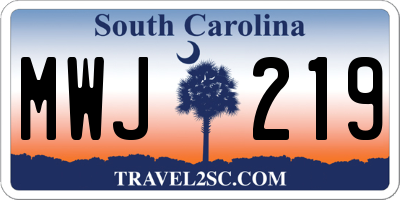 SC license plate MWJ219