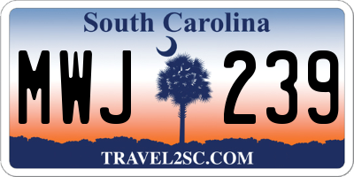 SC license plate MWJ239