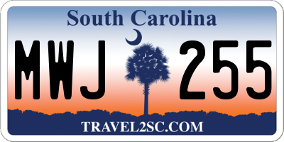 SC license plate MWJ255