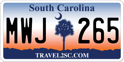 SC license plate MWJ265