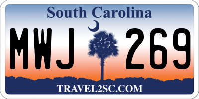 SC license plate MWJ269
