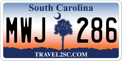 SC license plate MWJ286