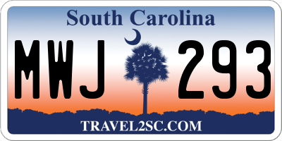 SC license plate MWJ293