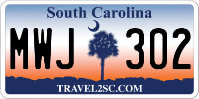 SC license plate MWJ302