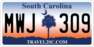 SC license plate MWJ309