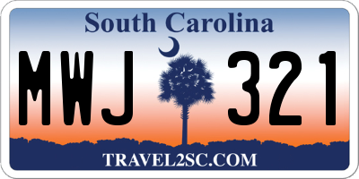 SC license plate MWJ321