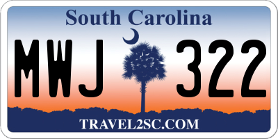 SC license plate MWJ322