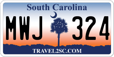SC license plate MWJ324