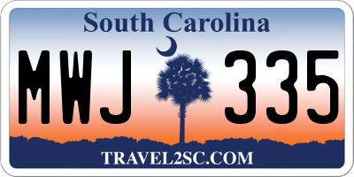 SC license plate MWJ335