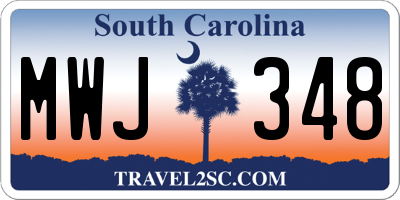 SC license plate MWJ348