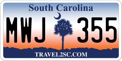 SC license plate MWJ355