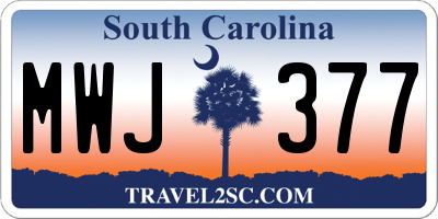 SC license plate MWJ377