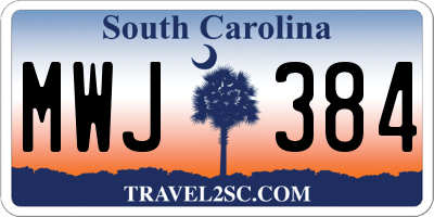SC license plate MWJ384