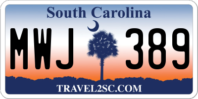 SC license plate MWJ389