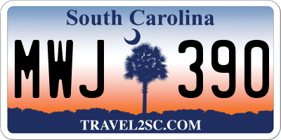 SC license plate MWJ390