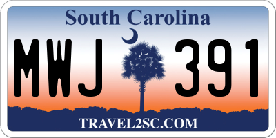 SC license plate MWJ391
