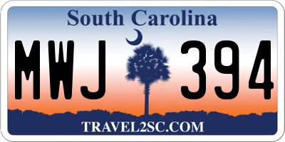SC license plate MWJ394
