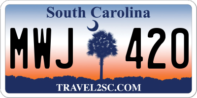 SC license plate MWJ420