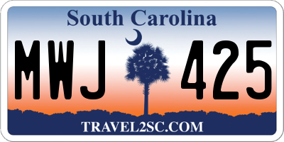 SC license plate MWJ425