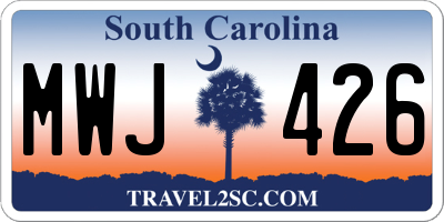 SC license plate MWJ426