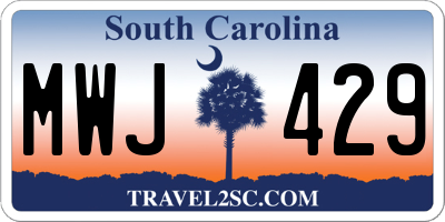 SC license plate MWJ429