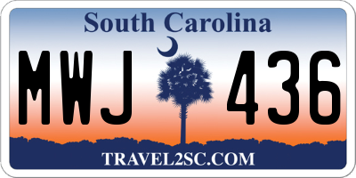 SC license plate MWJ436