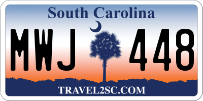 SC license plate MWJ448