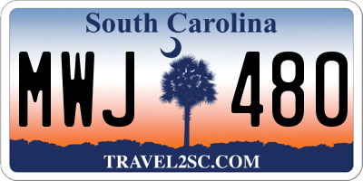 SC license plate MWJ480
